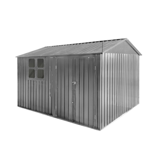 10' x 8' Metal Garden Shed with Window, Waterproof Roof & Lockable Doors