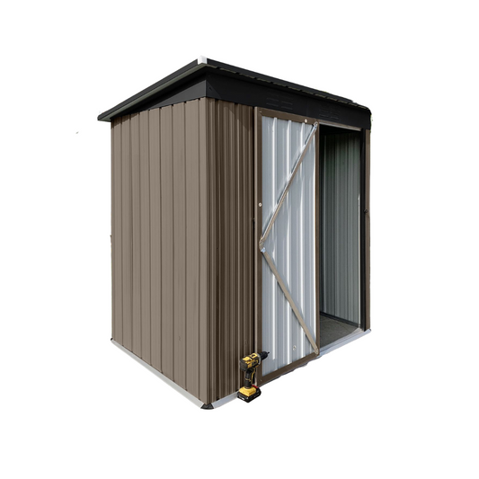 5' x 4' Outdoor Metal Garden Shed with Hinged Door, Punched Vents & Waterproof Roof