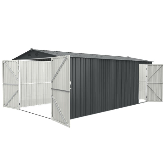 20' x 10' Double Door Metal Garage Storage Shed