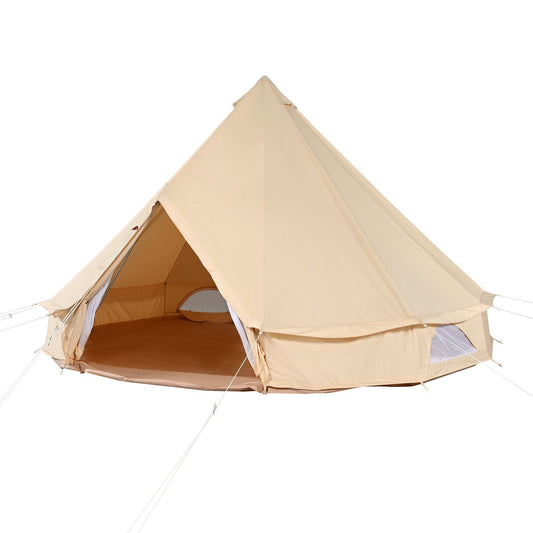 16.4' x 16.4' Canvas Bell Tent, Waterproof, Spacious for 8-Person Camping