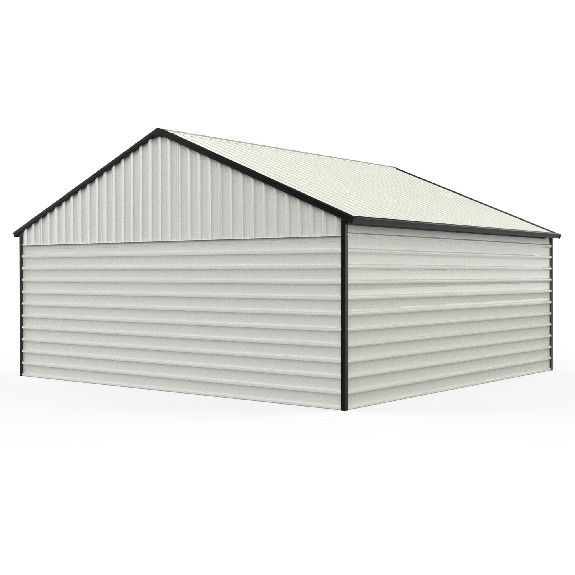 23' x 22'  Metal Storage Shed w/ Double Door Garage & Side Entry Door,  500 sq-ft Space