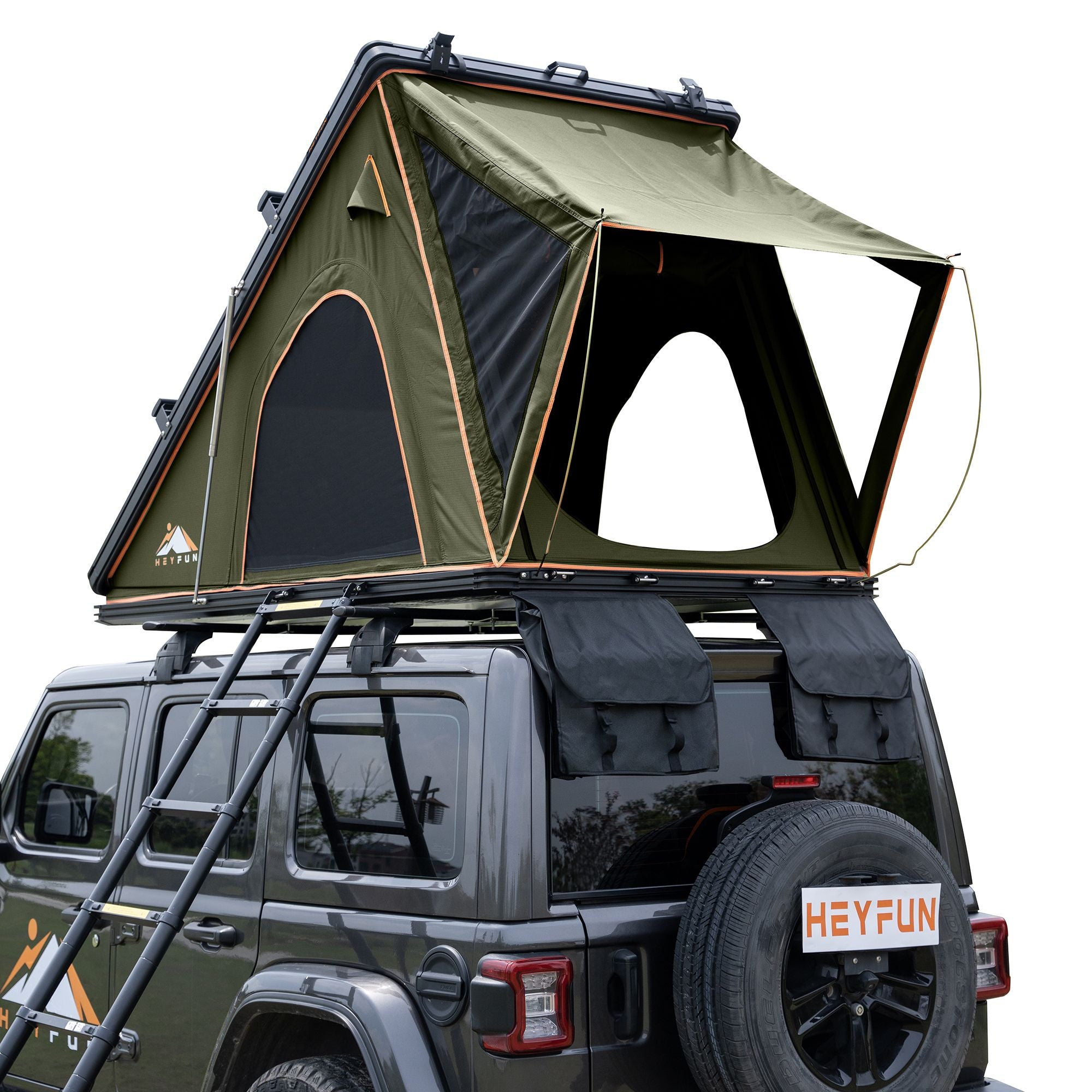 6.5' x 4.3' Hard Shell Rooftop Tent, Fits 3-4 People, 4-Season Design