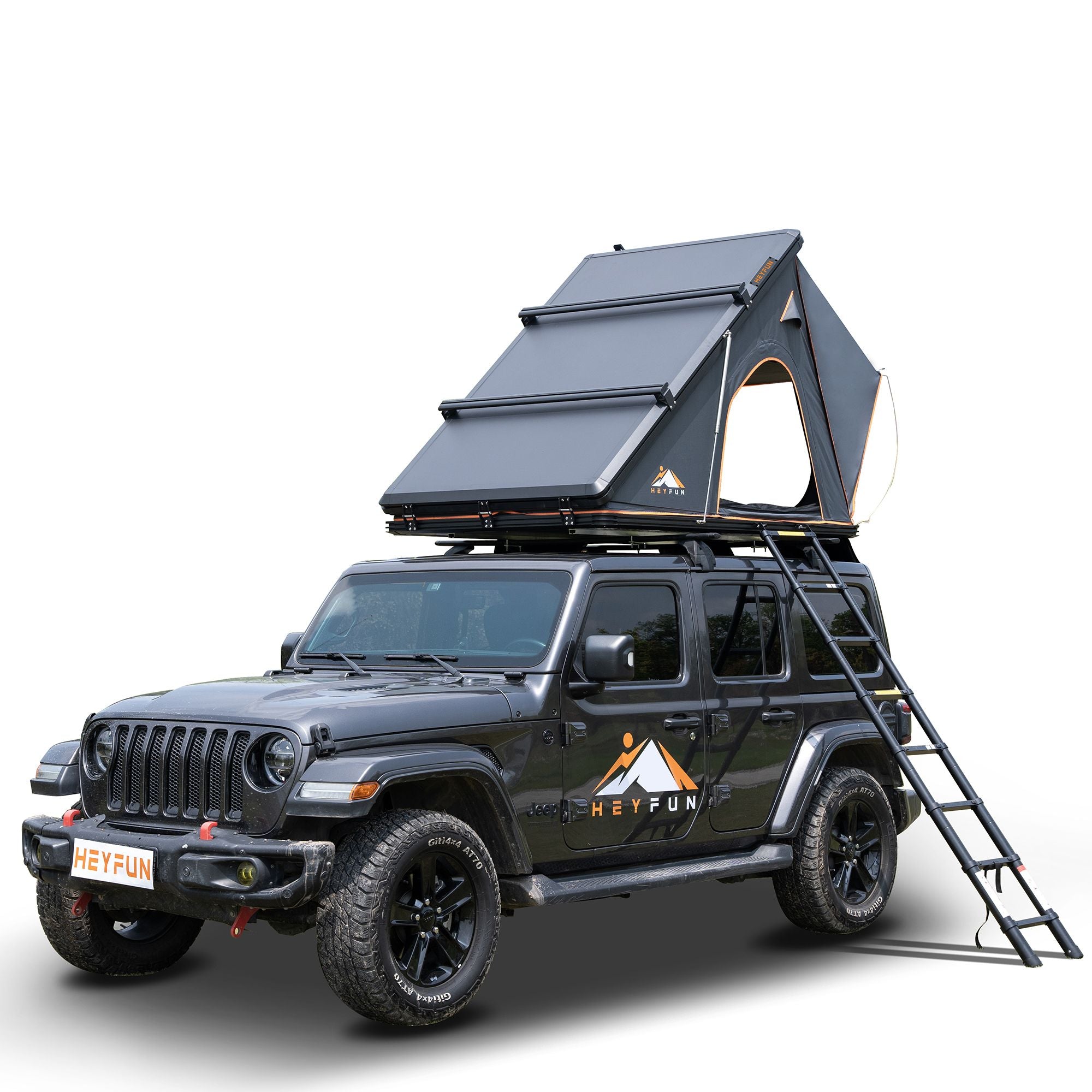 6.5' x 4.3' Hard Shell Rooftop Tent, Fits 3-4 People, 4-Season Design